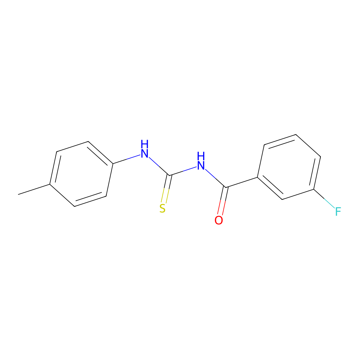 N-(3-fluorobenzoyl)-N'-(4-methylphenyl)thiourea molecular structure, CAS 428451-72-3