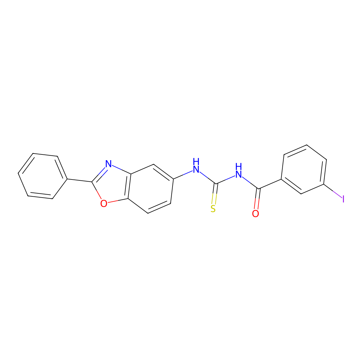 3-iodo-N-[(2-phenyl-1,3-benzoxazol-5-yl)carbamothioyl]benzamide molecular structure, CAS 428451-90-5