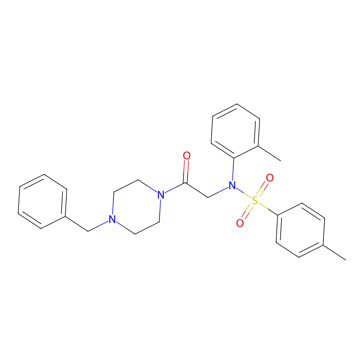 N-[2-(4-benzylpiperazin-1-yl)-2-oxoethyl]-4-methyl-N-(2-methylphenyl)benzenesulfonamide molecular structure, CAS 428452-00-0