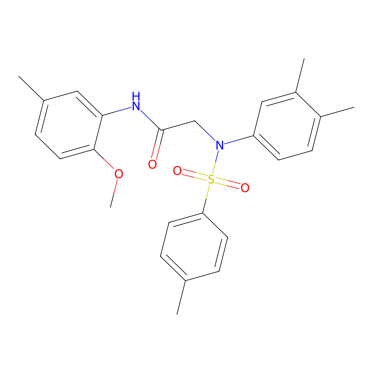 2-(3,4-dimethyl-N-(4-methylphenyl)sulfonylanilino)-N-(2-methoxy-5-methylphenyl)acetamide molecular structure, CAS 428452-11-3