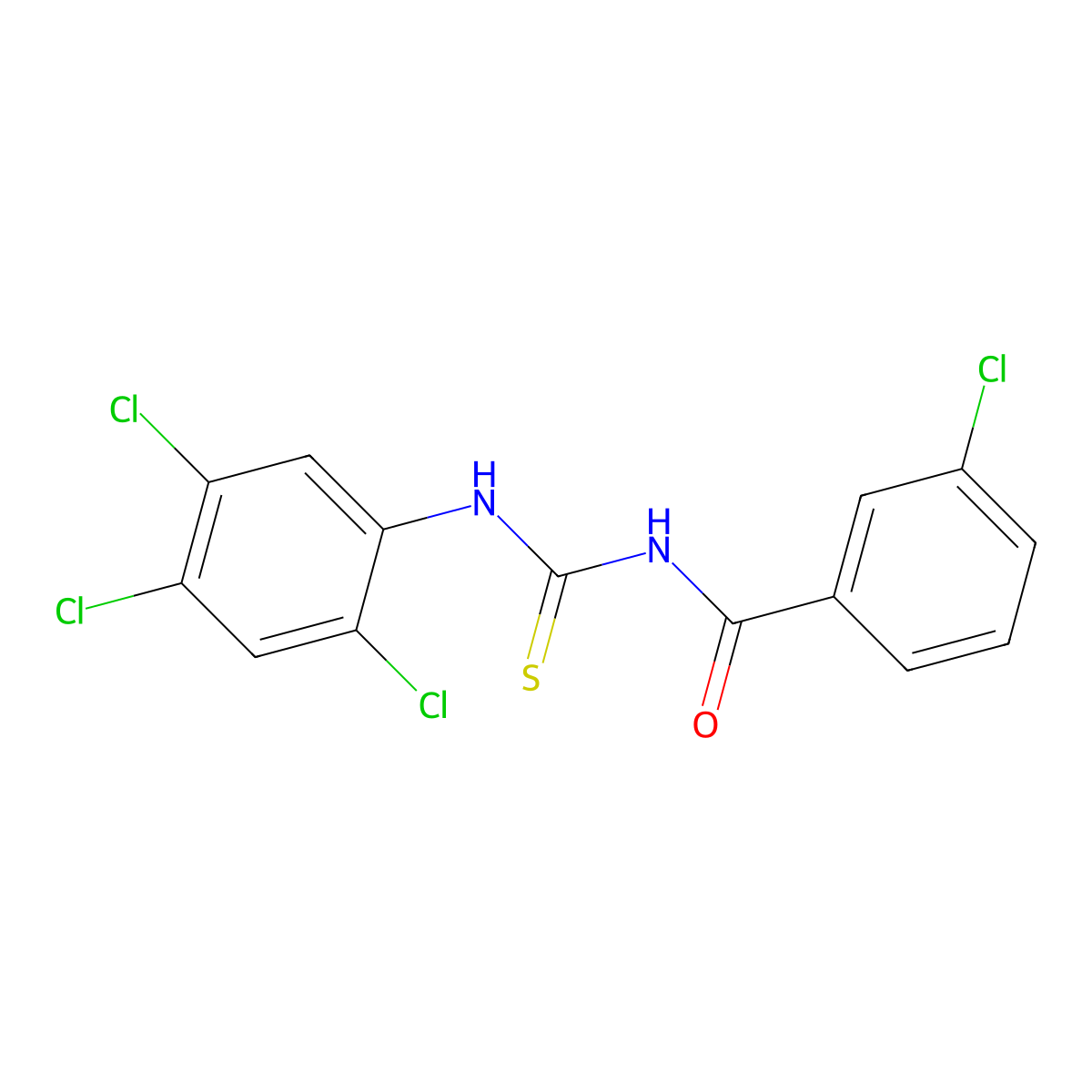 3-chloro-N-[(2,4,5-trichlorophenyl)carbamothioyl]benzamide molecular structure, CAS 428452-37-3