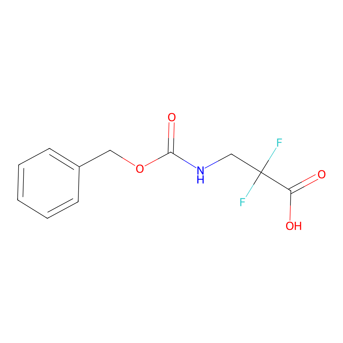 3-Benzyloxycarbonylamino-2,2-difluoropropionic acid molecular structure, CAS 428452-48-6