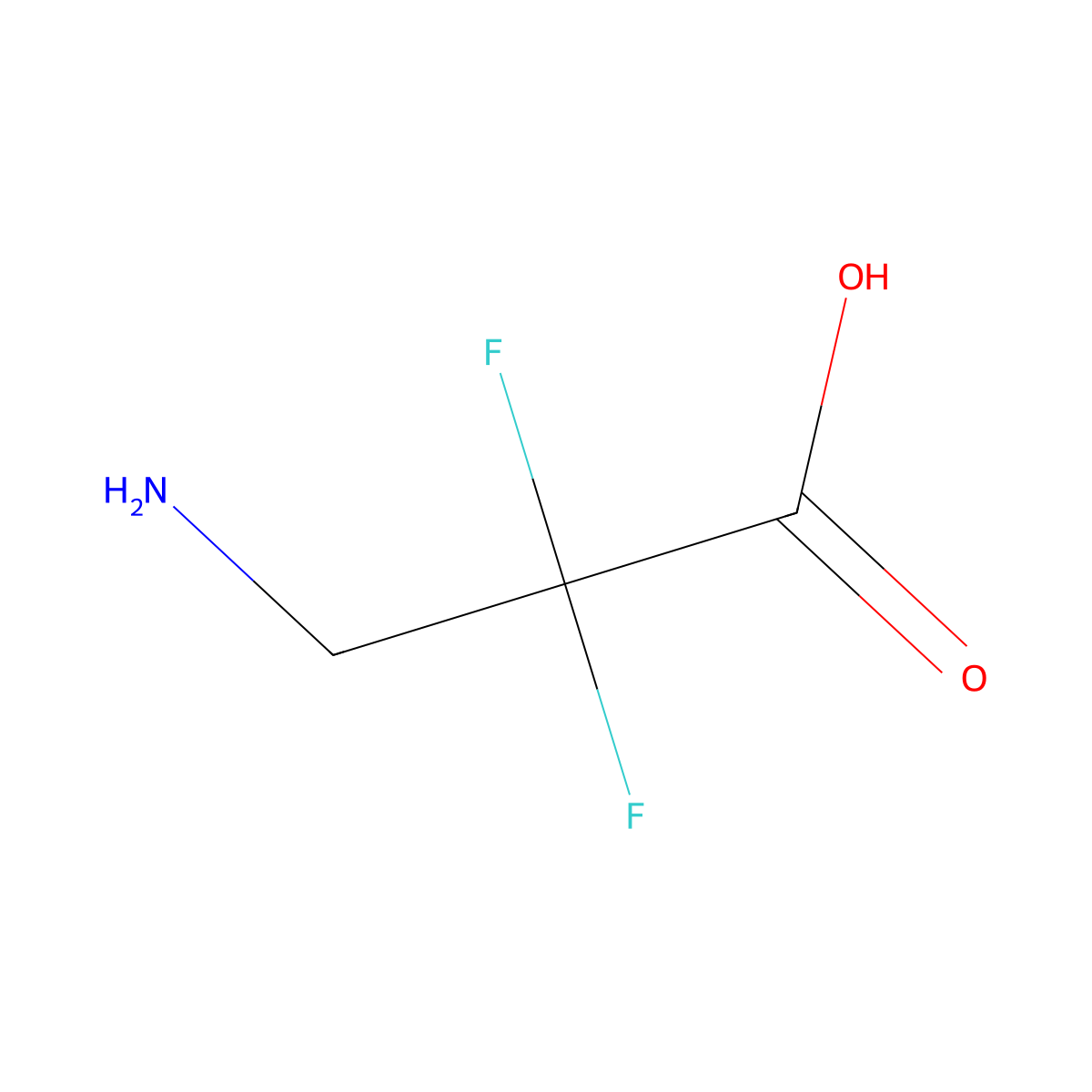 3-Amino-2,2-difluoropropanoic acid molecular structure, CAS 428452-49-7