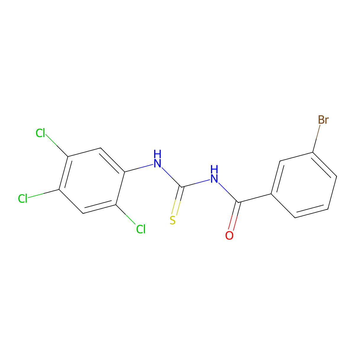 3-bromo-N-[(2,4,5-trichlorophenyl)carbamothioyl]benzamide molecular structure, CAS 428455-25-8