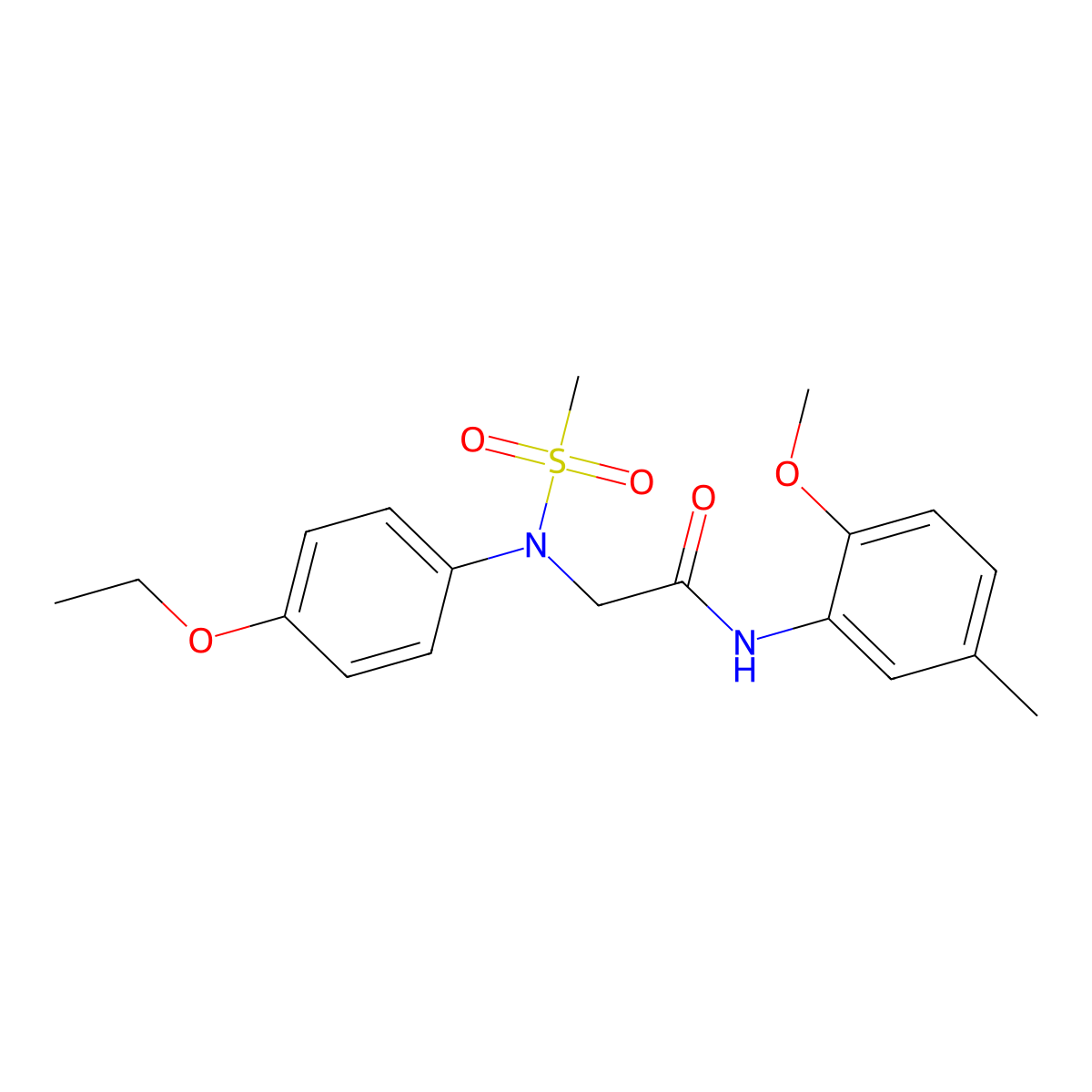 2-(4-ethoxy-N-methylsulfonylanilino)-N-(2-methoxy-5-methylphenyl)acetamide molecular structure, CAS 428455-51-0