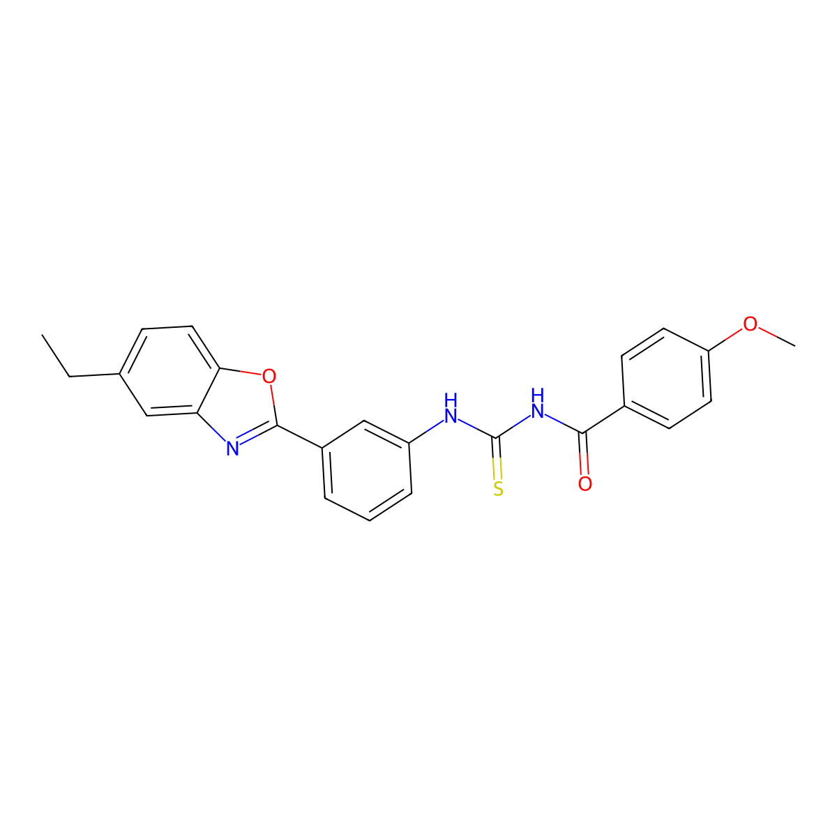N-[[3-(5-ethyl-1,3-benzoxazol-2-yl)phenyl]carbamothioyl]-4-methoxybenzamide molecular structure, CAS 428455-66-7