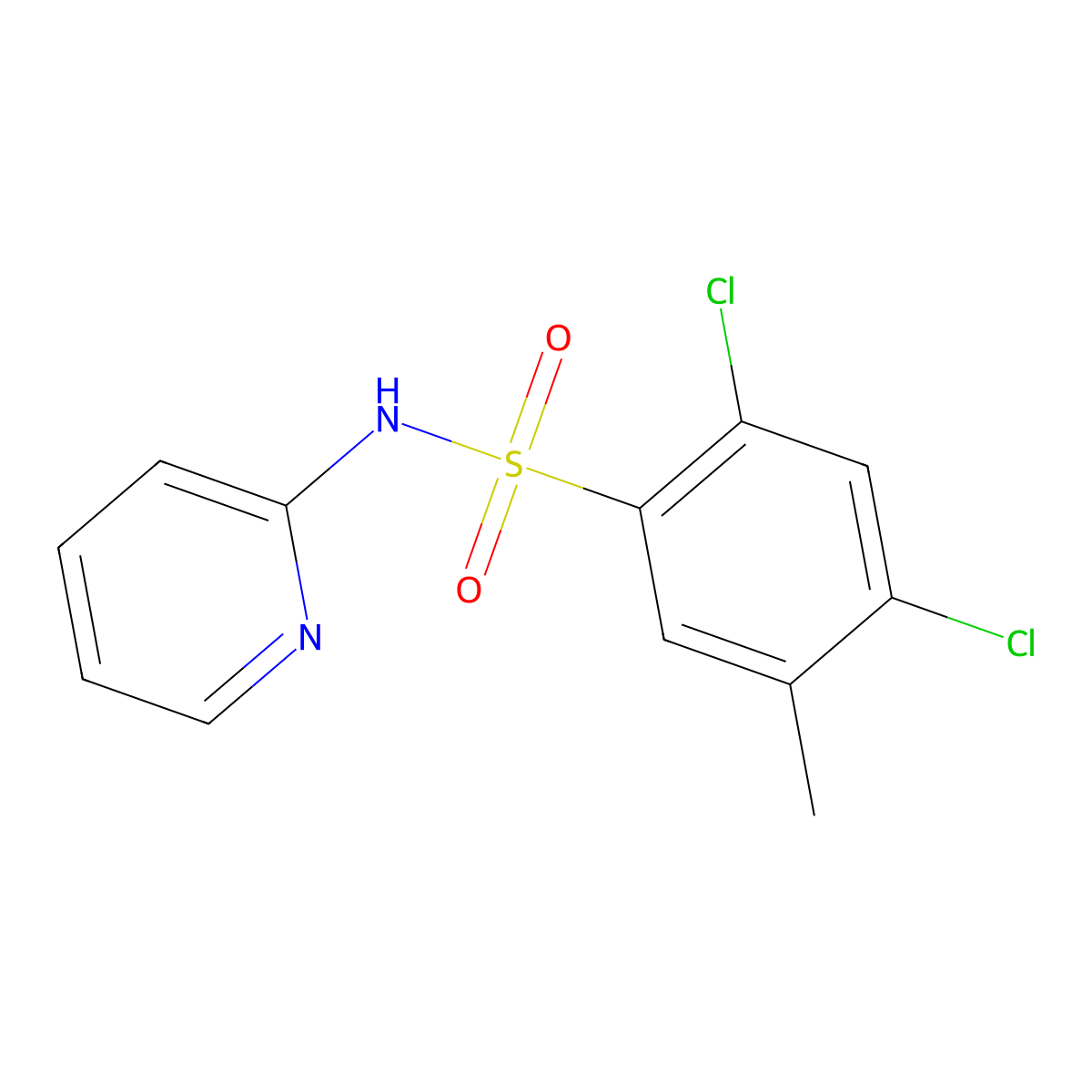 2,4-dichloro-5-methyl-N-pyridin-2-ylbenzenesulfonamide molecular structure, CAS 428455-75-8