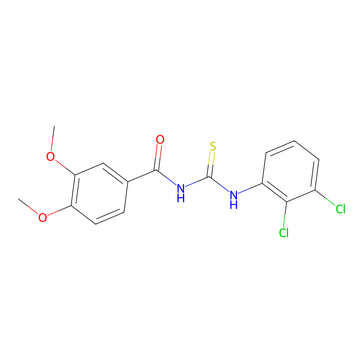 N-[(2,3-dichlorophenyl)carbamothioyl]-3,4-dimethoxybenzamide molecular structure, CAS 428455-83-8