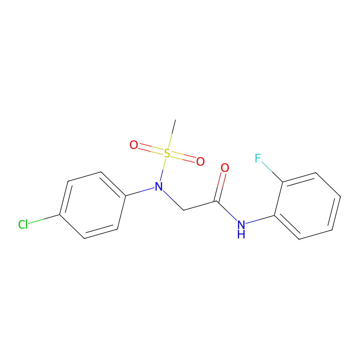 2-(4-chloro-N-methylsulfonylanilino)-N-(2-fluorophenyl)acetamide molecular structure, CAS 428455-92-9
