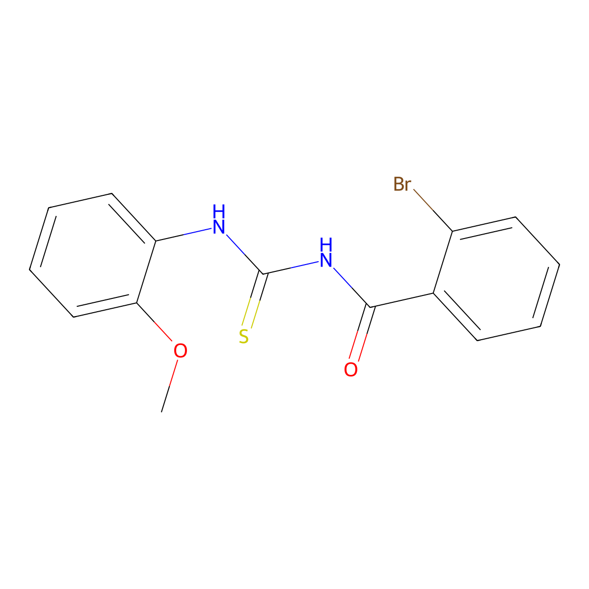 2-bromo-N-[(2-methoxyphenyl)carbamothioyl]benzamide molecular structure, CAS 428456-01-3