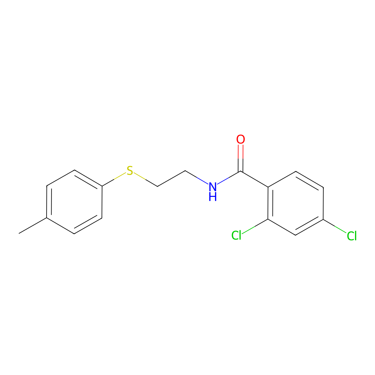 2,4-dichloro-N-[2-(4-methylphenyl)sulfanylethyl]benzamide molecular structure, CAS 428456-16-0