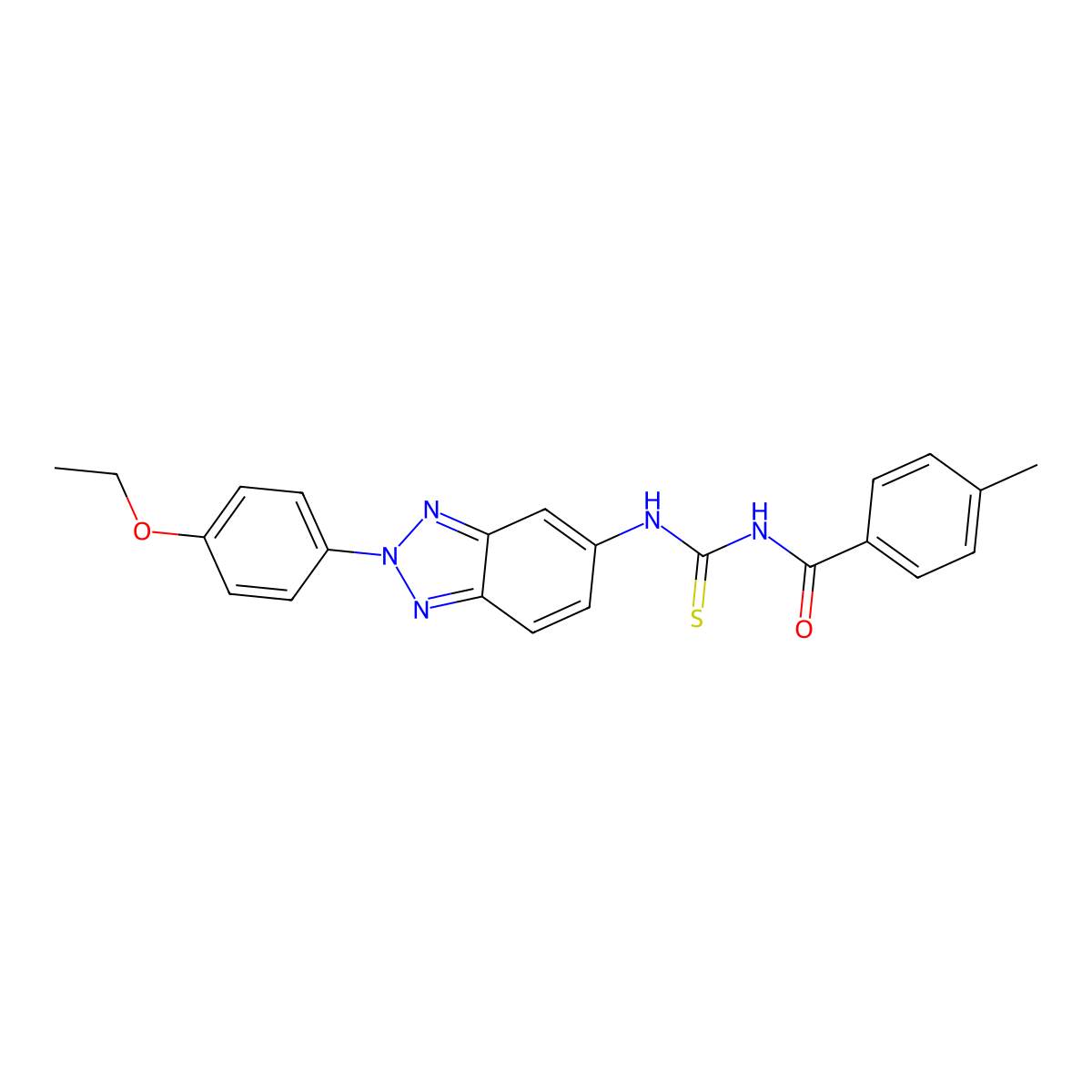 N-[[2-(4-ethoxyphenyl)benzotriazol-5-yl]carbamothioyl]-4-methylbenzamide molecular structure, CAS 428456-19-3