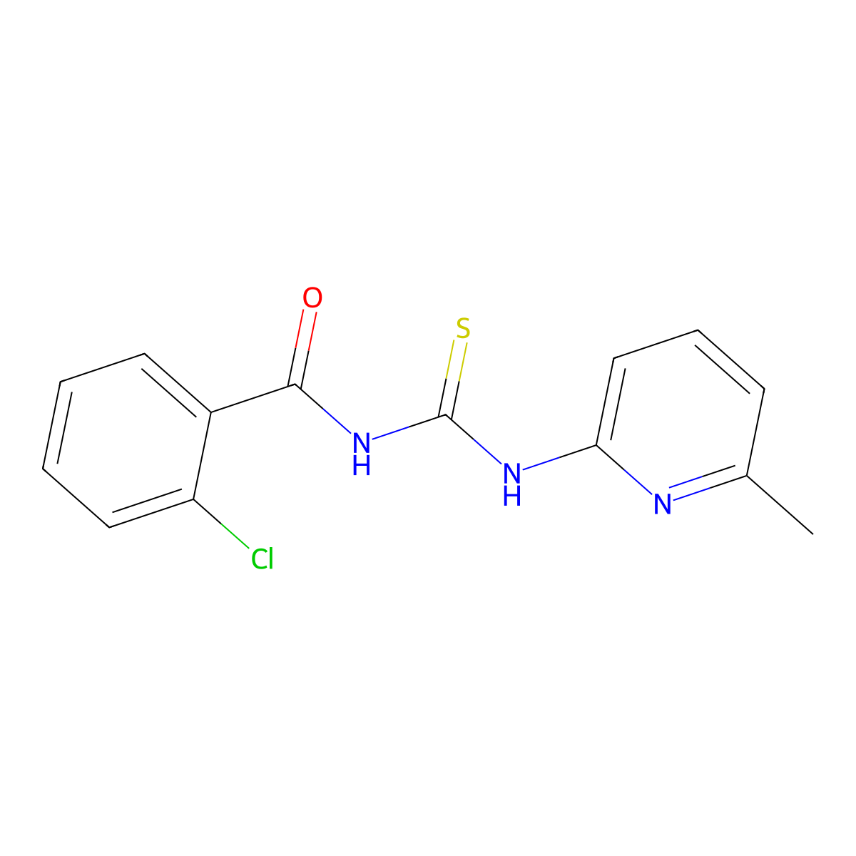 2-chloro-N-[(6-methylpyridin-2-yl)carbamothioyl]benzamide molecular structure, CAS 428456-39-7