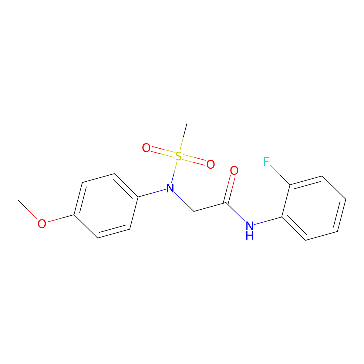 N-(2-fluorophenyl)-2-(4-methoxy-N-methylsulfonylanilino)acetamide molecular structure, CAS 428456-44-4