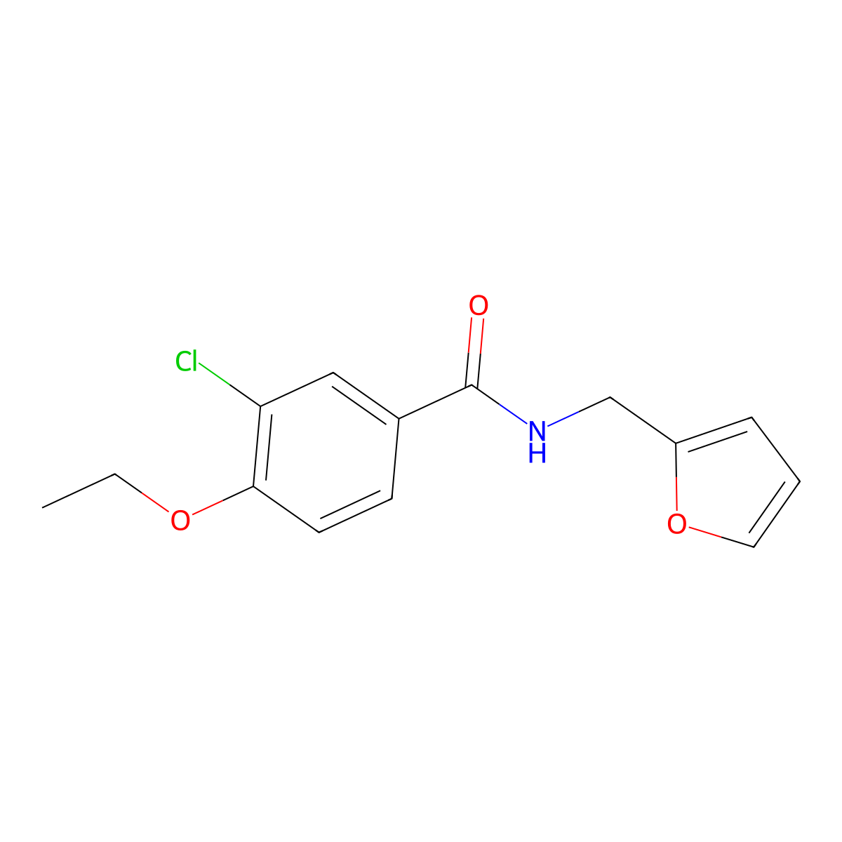 3-chloro-4-ethoxy-N-(furan-2-ylmethyl)benzamide molecular structure, CAS 428456-53-5