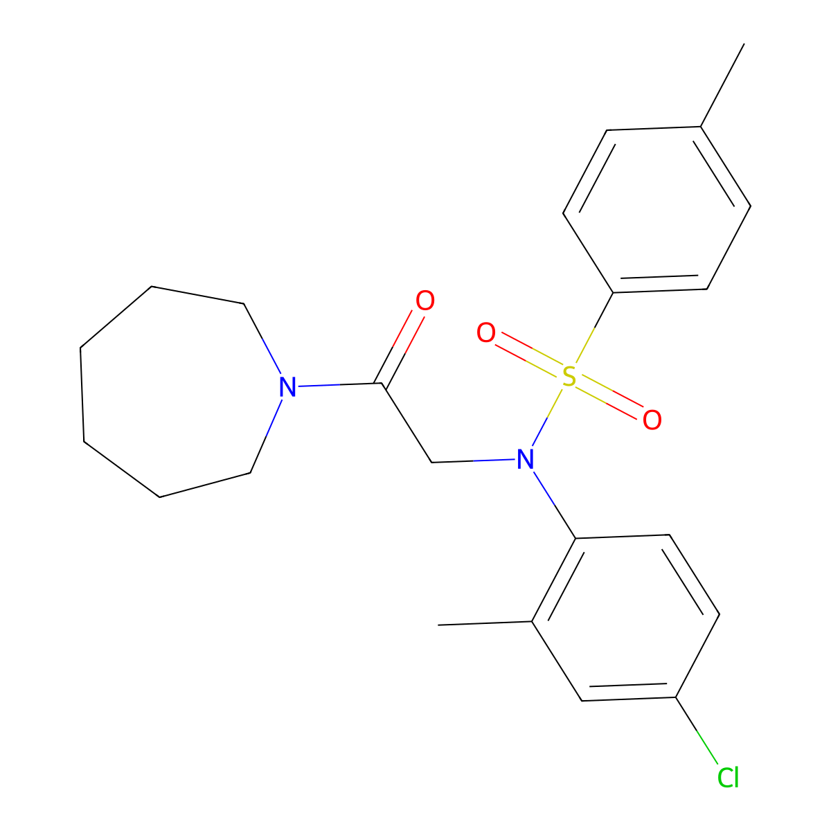 N-[2-(azepan-1-yl)-2-oxoethyl]-N-(4-chloro-2-methylphenyl)-4-methylbenzenesulfonamide molecular structure, CAS 428456-63-7