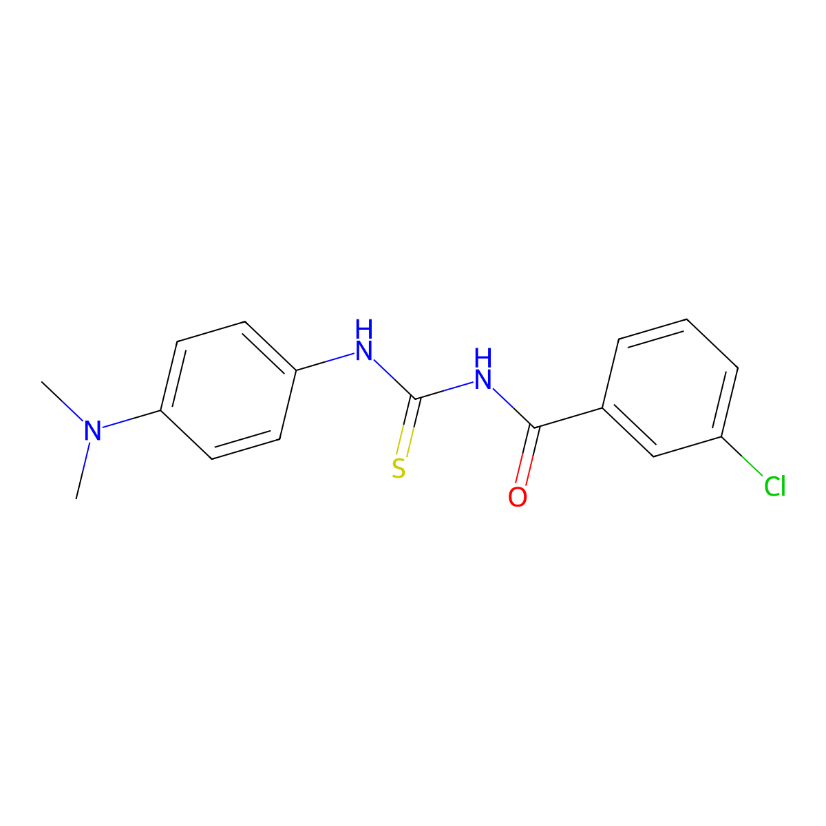 3-chloro-N-{[4-(dimethylamino)phenyl]carbamothioyl}benzamide molecular structure, CAS 428456-96-6