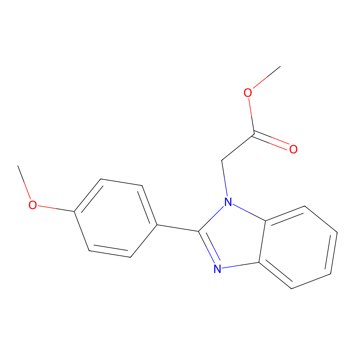 Methyl 2-[2-(4-methoxyphenyl)benzimidazolyl]acetate molecular structure, CAS 428457-14-1