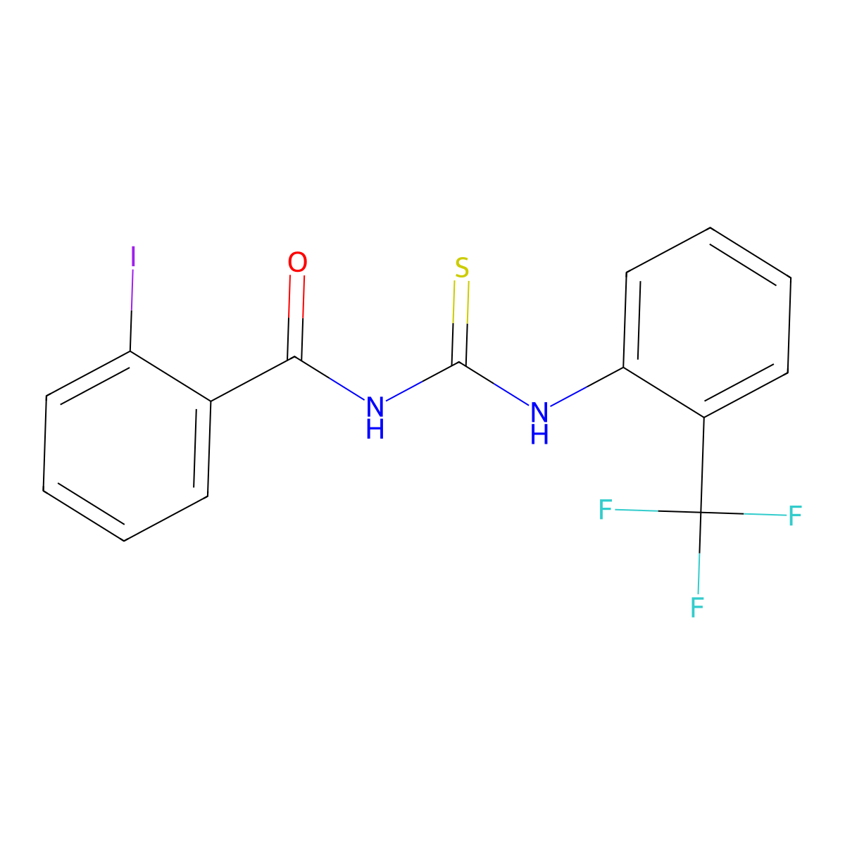 2-iodo-N-[[2-(trifluoromethyl)phenyl]carbamothioyl]benzamide molecular structure, CAS 428457-18-5