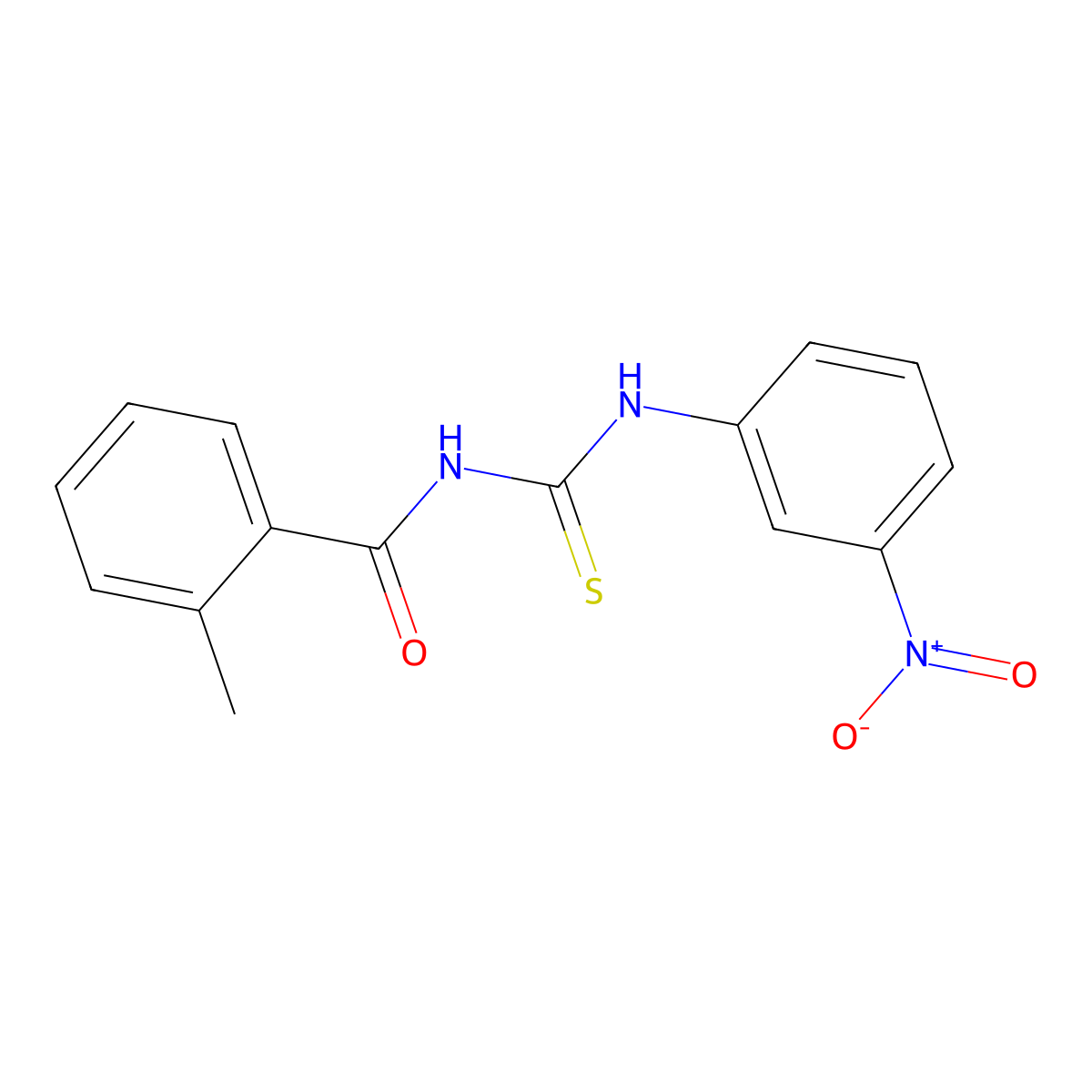 2-methyl-N-[(3-nitrophenyl)carbamothioyl]benzamide molecular structure, CAS 428457-20-9