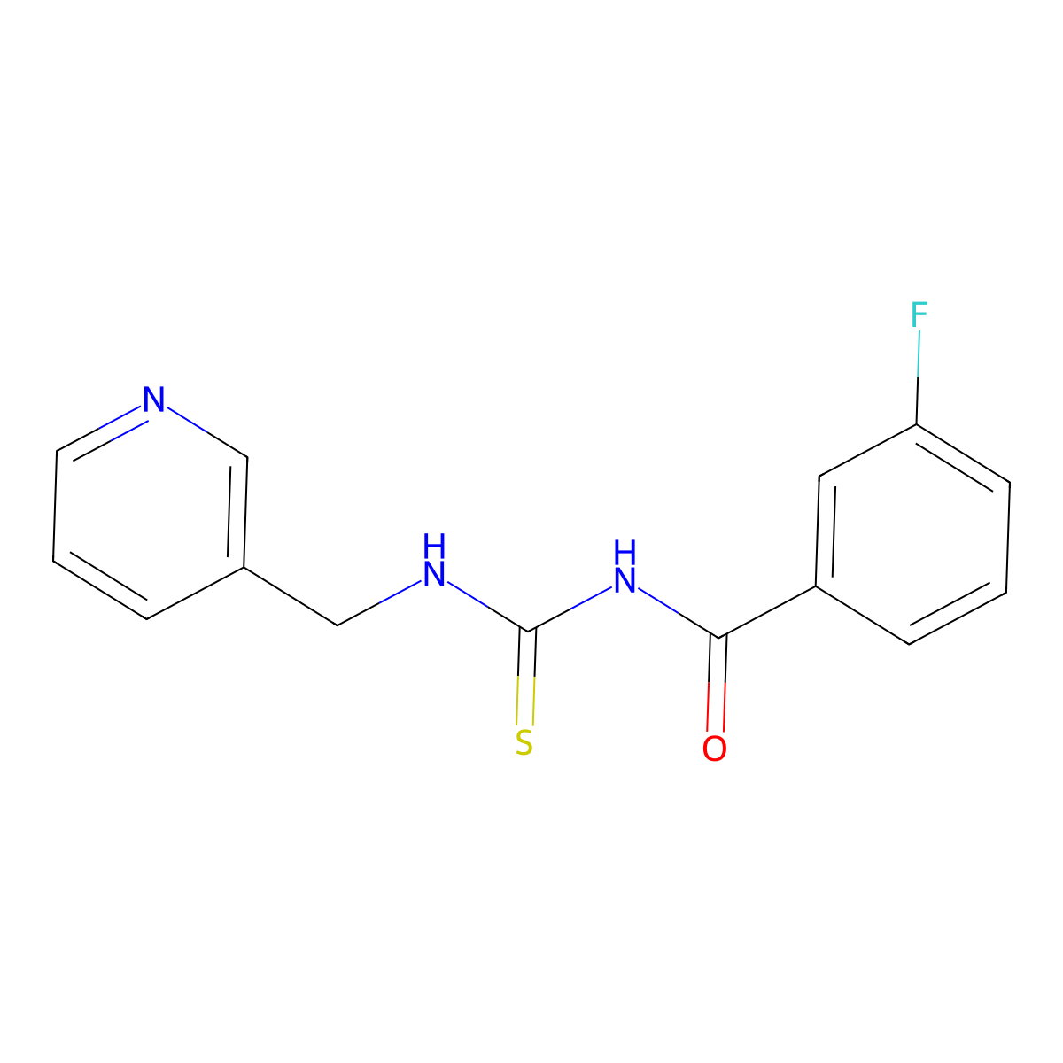 3-fluoro-N-[(pyridin-3-ylmethyl)carbamothioyl]benzamide molecular structure, CAS 428457-36-7