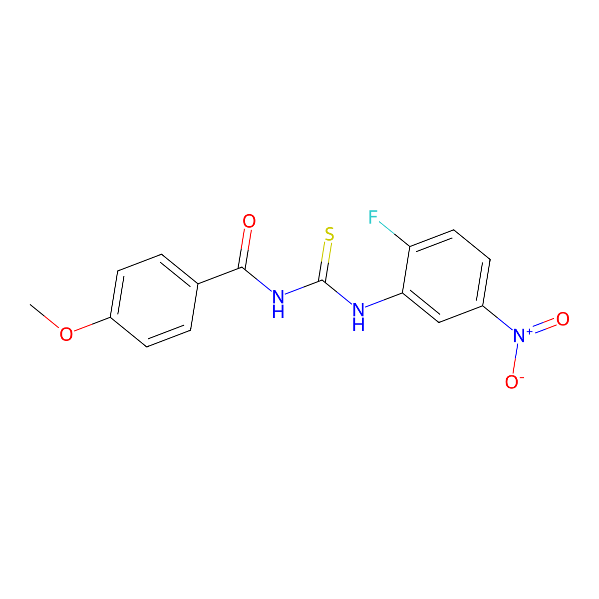 N-[(2-fluoro-5-nitrophenyl)carbamothioyl]-4-methoxybenzamide molecular structure, CAS 428457-45-8