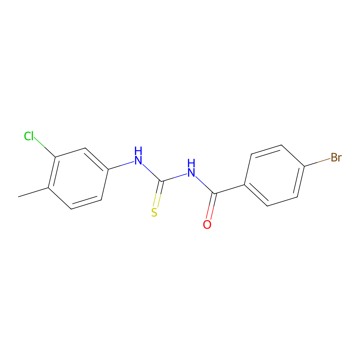 4-bromo-N-[(3-chloro-4-methylphenyl)carbamothioyl]benzamide molecular structure, CAS 428457-50-5