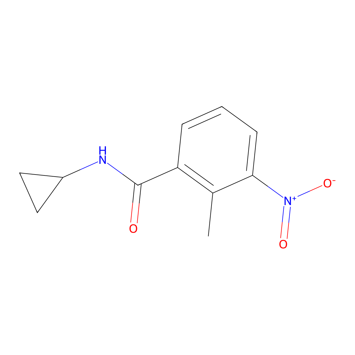 N-cyclopropyl-2-methyl-3-nitrobenzamide molecular structure, CAS 428457-57-2