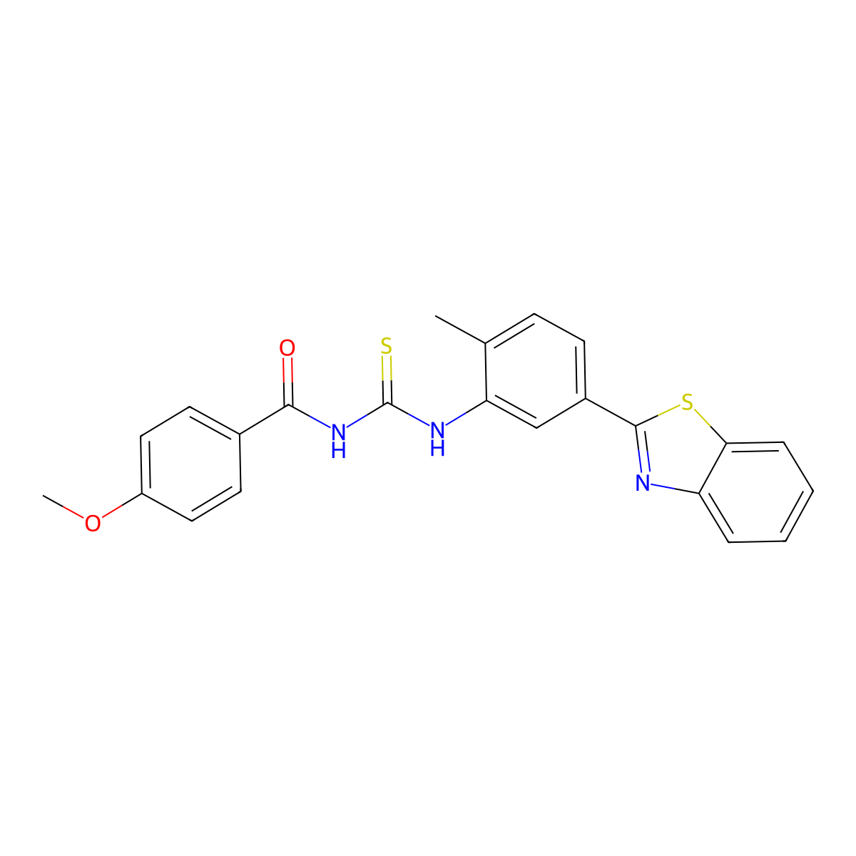 N-[[5-(1,3-benzothiazol-2-yl)-2-methylphenyl]carbamothioyl]-4-methoxybenzamide molecular structure, CAS 428457-71-0