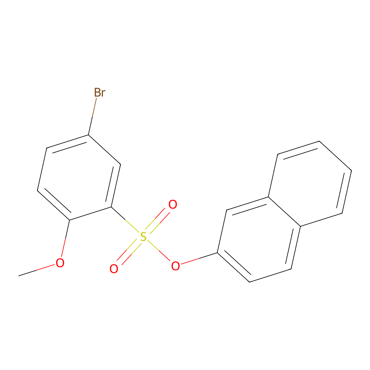 2-Naphthyl 5-bromo-2-methoxybenzenesulfonate molecular structure, CAS 428457-77-6
