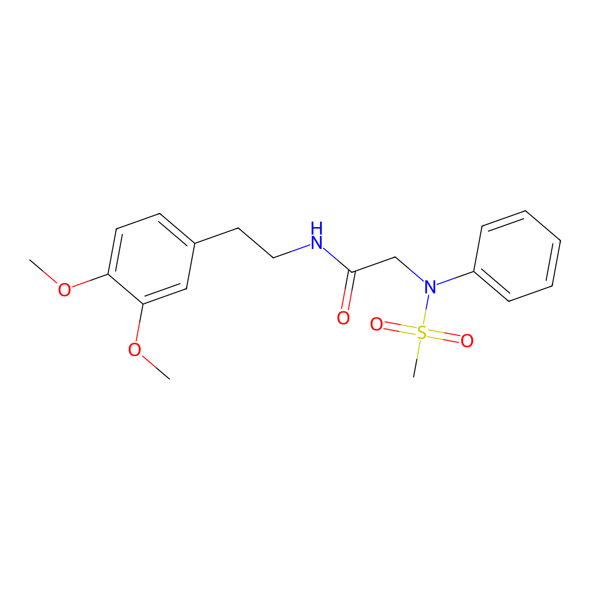 N-[2-(3,4-dimethoxyphenyl)ethyl]-2-(N-methylsulfonylanilino)acetamide molecular structure, CAS 428457-82-3