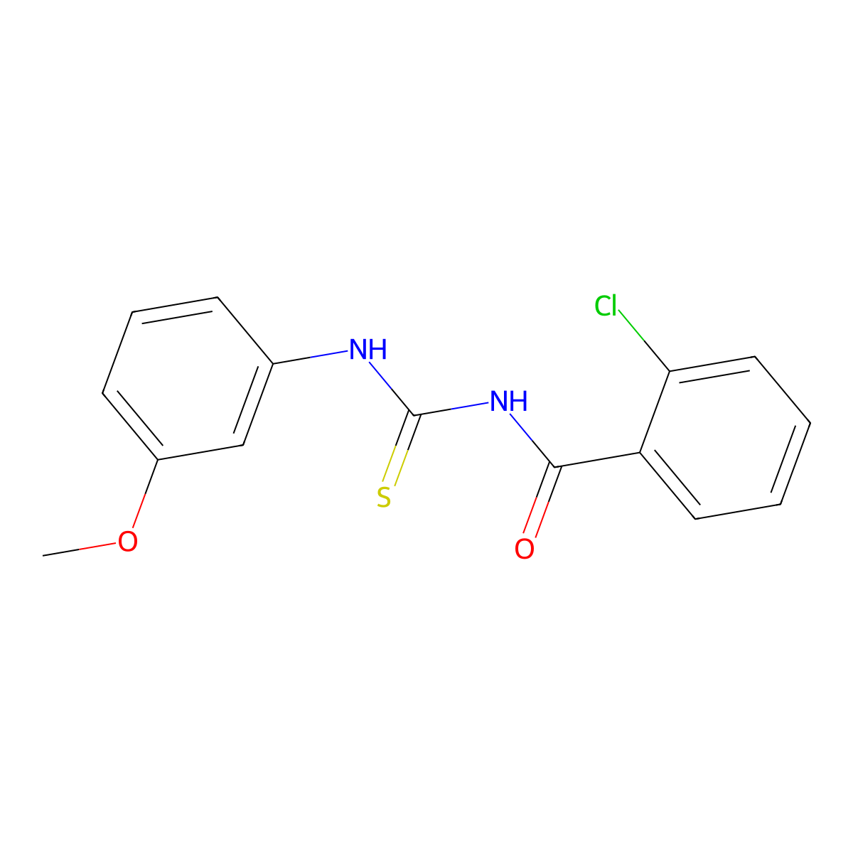 2-chloro-N-[(3-methoxyphenyl)carbamothioyl]benzamide molecular structure, CAS 428457-84-5