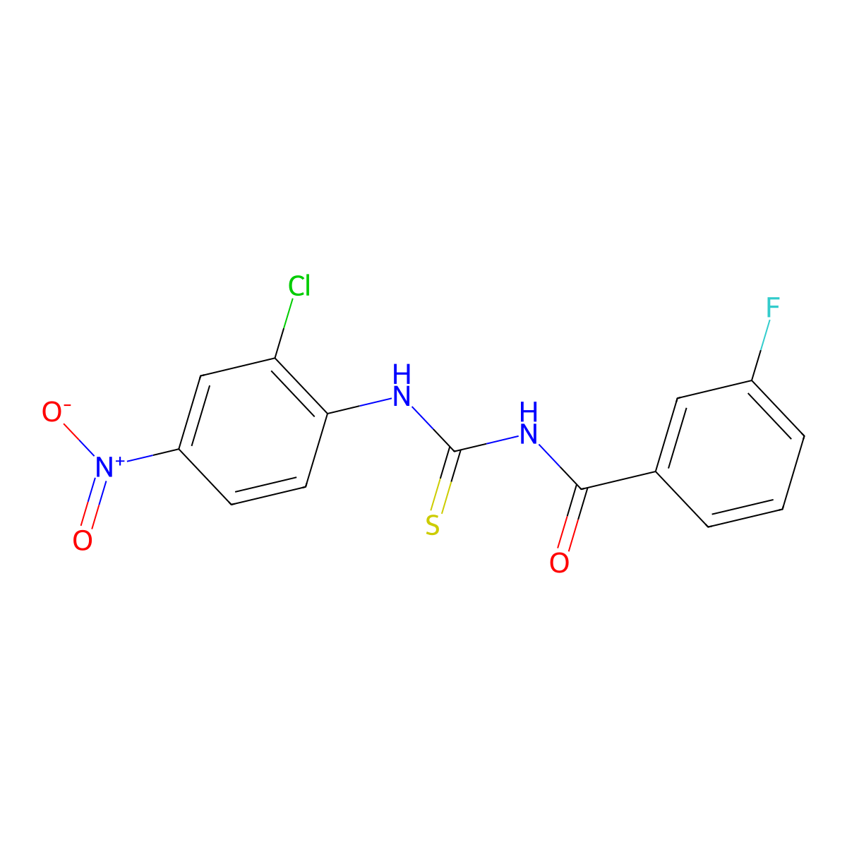 N-[(2-chloro-4-nitrophenyl)carbamothioyl]-3-fluorobenzamide molecular structure, CAS 428457-90-3