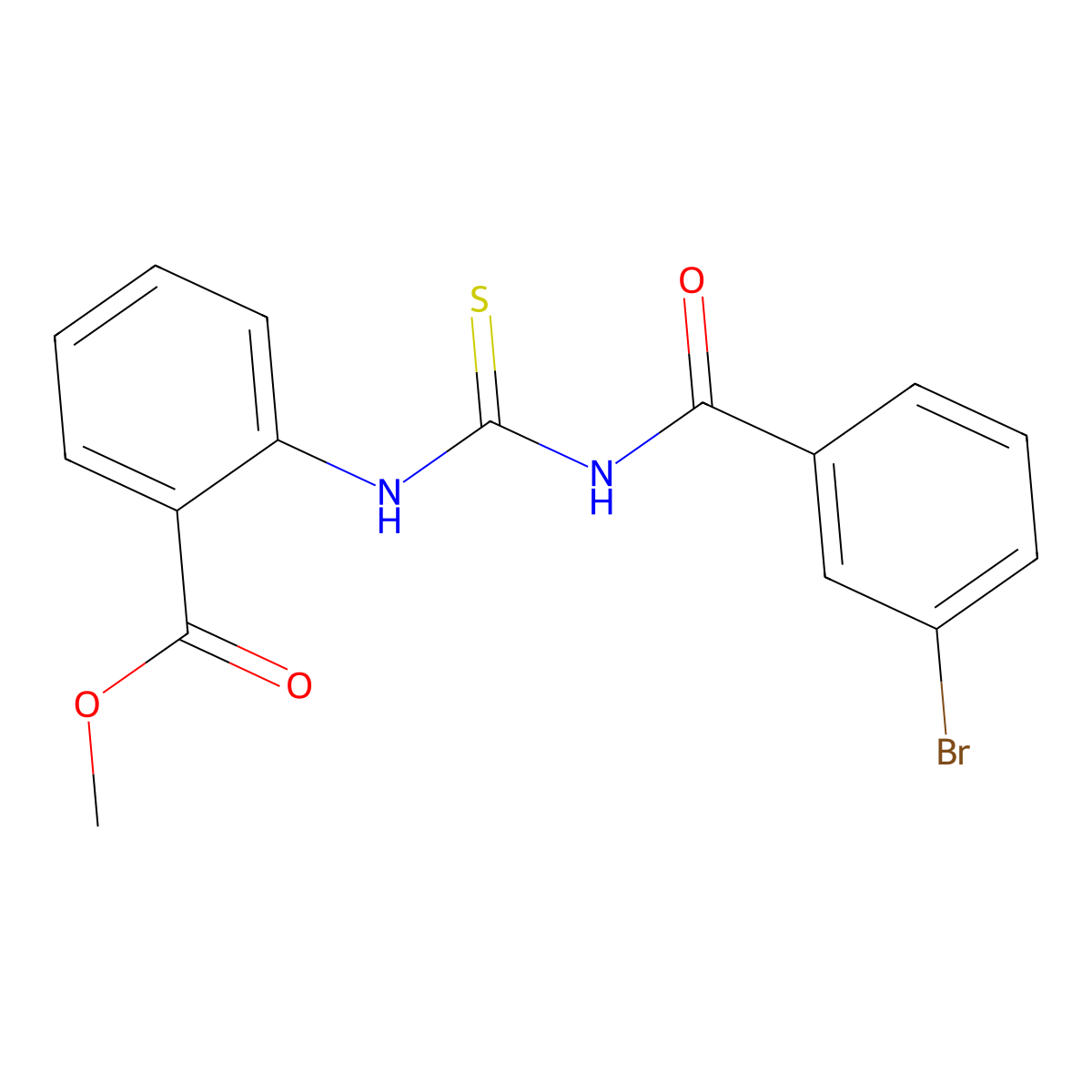 Methyl 2-({[(3-bromophenyl)carbonyl]carbamothioyl}amino)benzoate molecular structure, CAS 428457-91-4