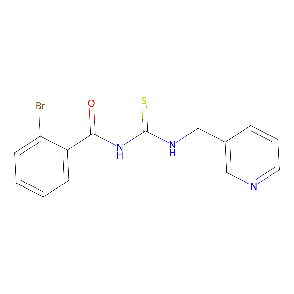 2-bromo-N-(pyridin-3-ylmethylcarbamothioyl)benzamide molecular structure, CAS 428457-96-9