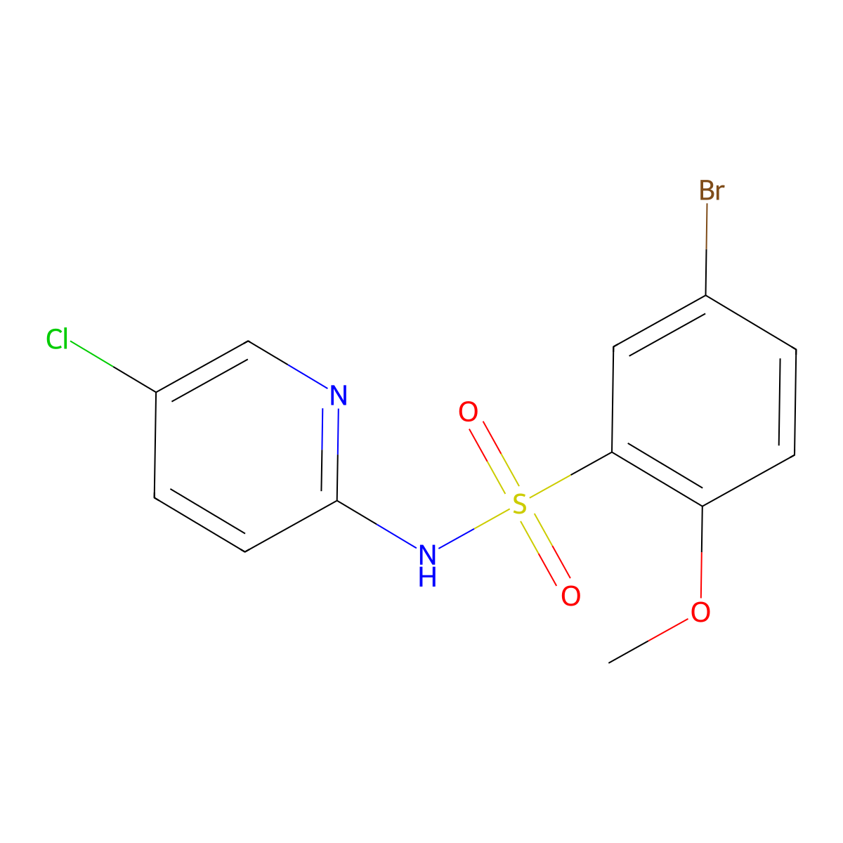 5-Bromo-N-(5-chloro-pyridin-2-yl)-2-methoxy-benzenesulfonamide molecular structure, CAS 428457-98-1