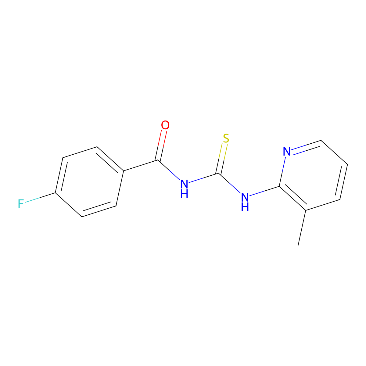 4-fluoro-N-[(3-methylpyridin-2-yl)carbamothioyl]benzamide molecular structure, CAS 428457-99-2