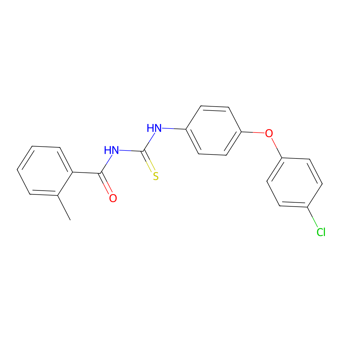 N-[[4-(4-chlorophenoxy)phenyl]carbamothioyl]-2-methylbenzamide molecular structure, CAS 428458-13-3