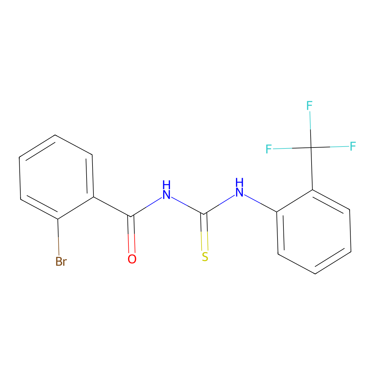 2-bromo-N-[[2-(trifluoromethyl)phenyl]carbamothioyl]benzamide molecular structure, CAS 428458-24-6