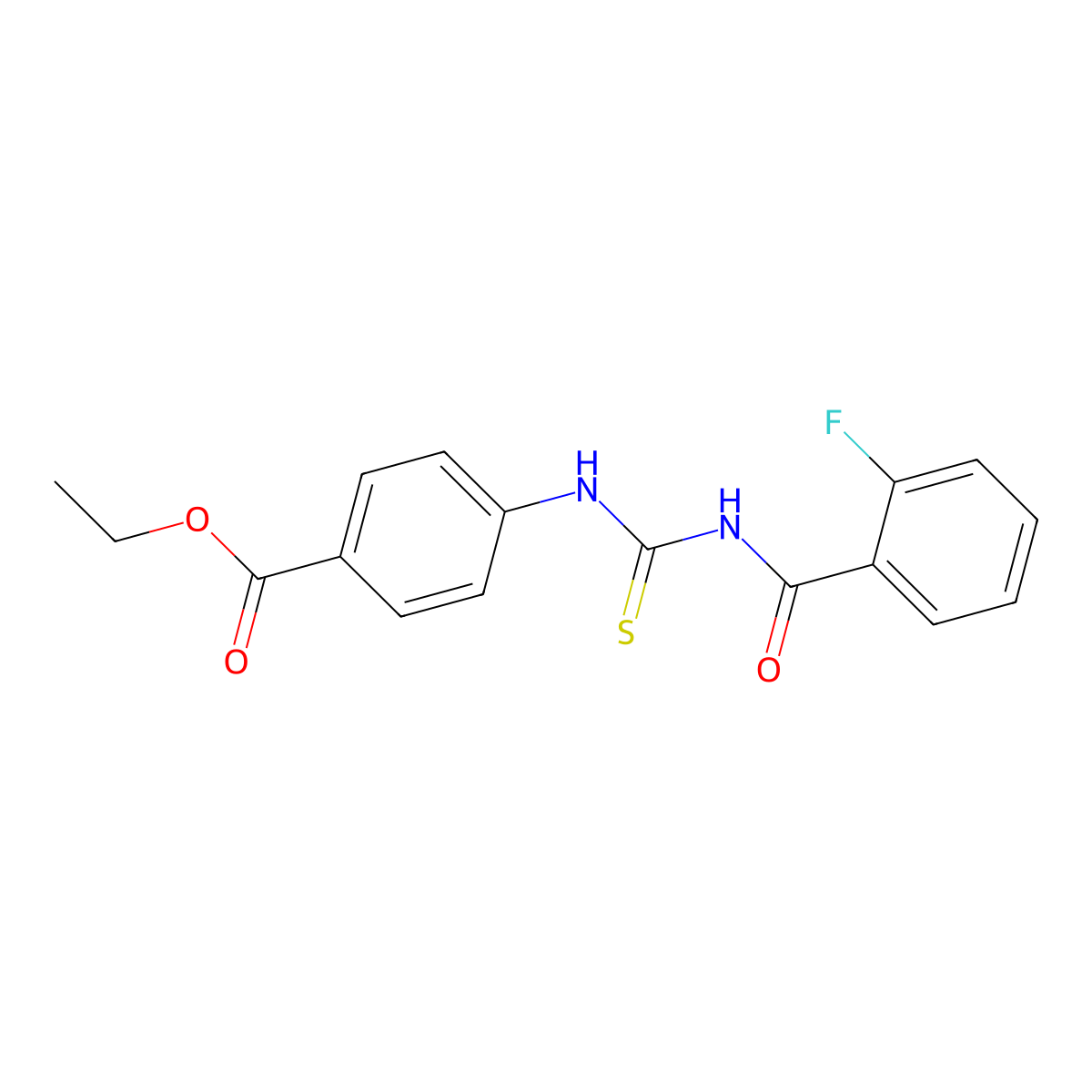 Ethyl 4-({[(2-fluorophenyl)carbonyl]carbamothioyl}amino)benzoate molecular structure, CAS 428458-26-8