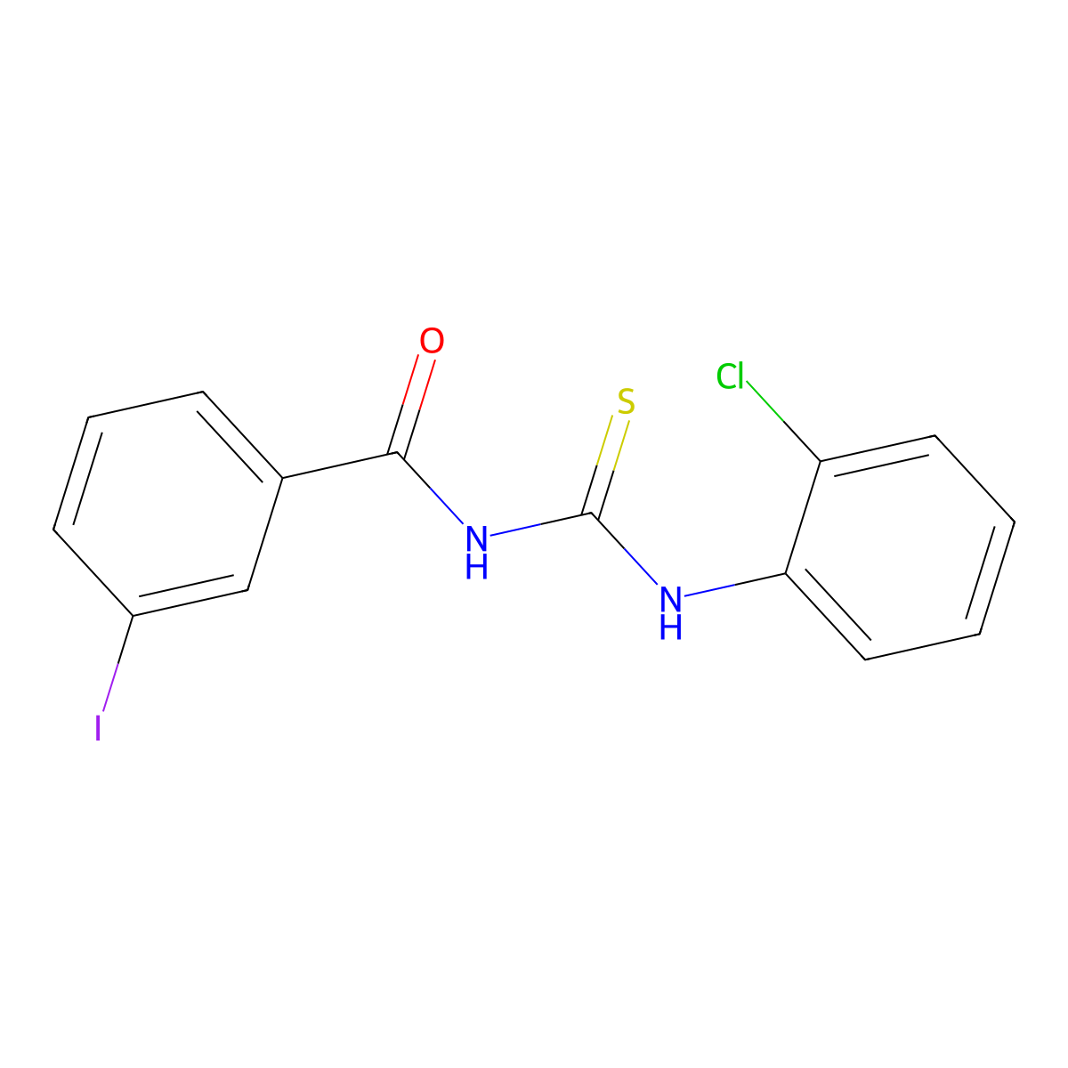 N-[(2-chlorophenyl)carbamothioyl]-3-iodobenzamide molecular structure, CAS 428458-34-8