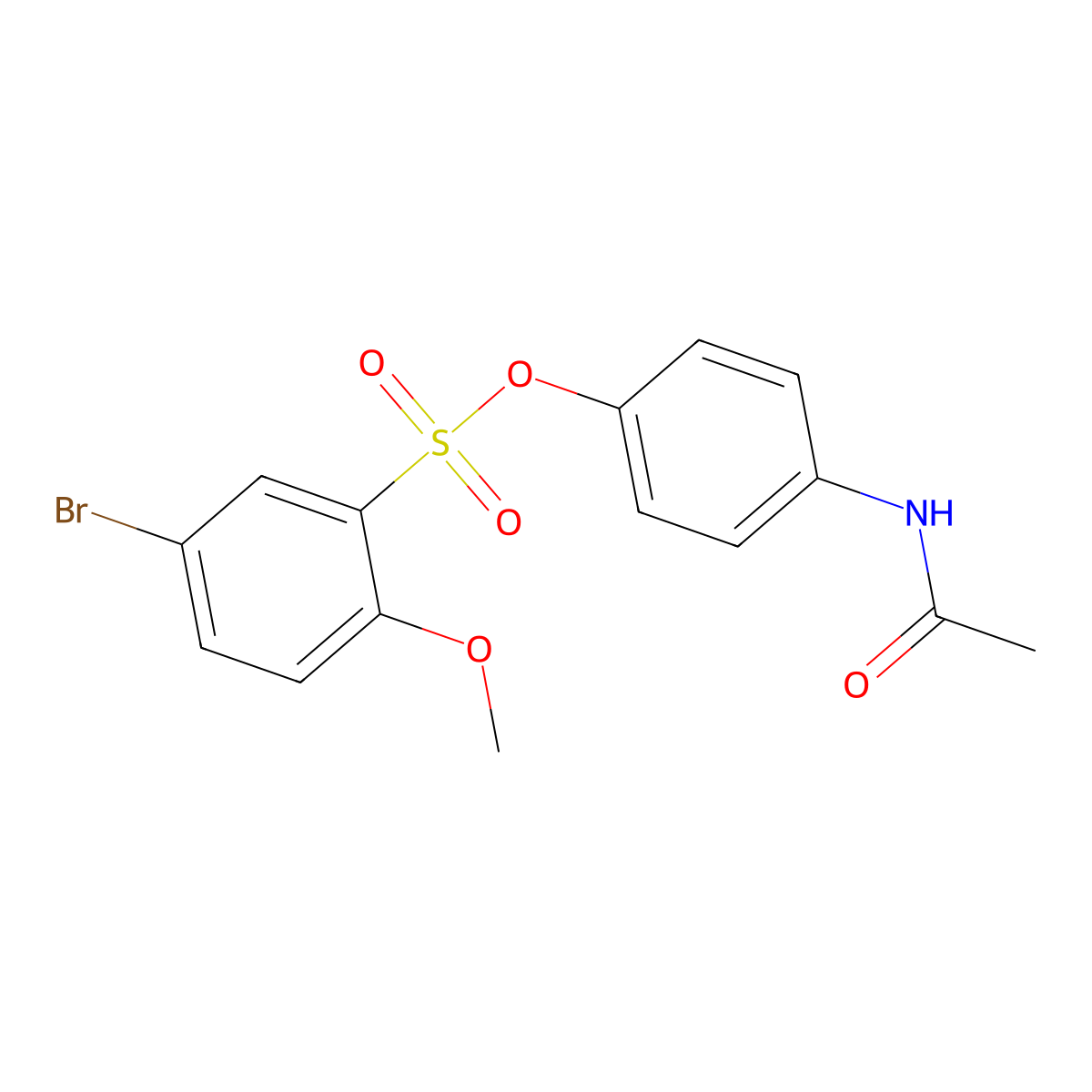 4-Acetamidophenyl 5-bromo-2-methoxybenzene-1-sulfonate molecular structure, CAS 428458-50-8