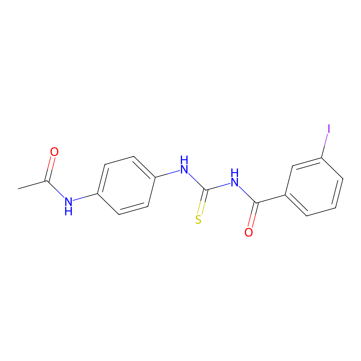 N-[(4-acetamidophenyl)carbamothioyl]-3-iodobenzamide molecular structure, CAS 428458-64-4