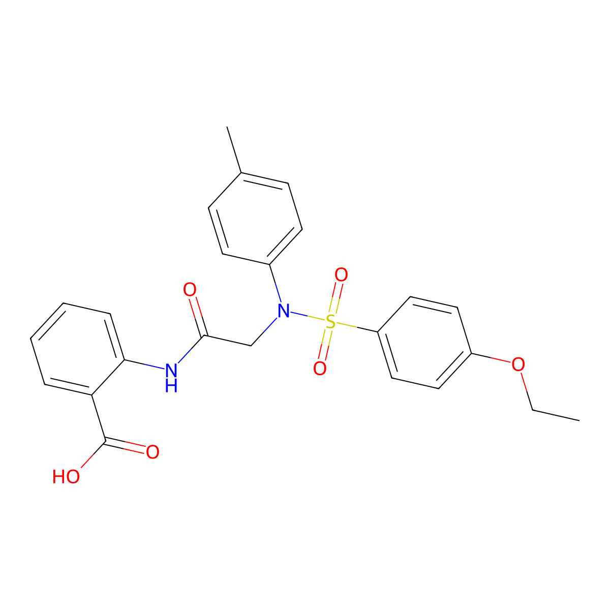 2-({N-[(4-ethoxyphenyl)sulfonyl]-N-(4-methylphenyl)glycyl}amino)benzoic acid molecular structure, CAS 428458-65-5