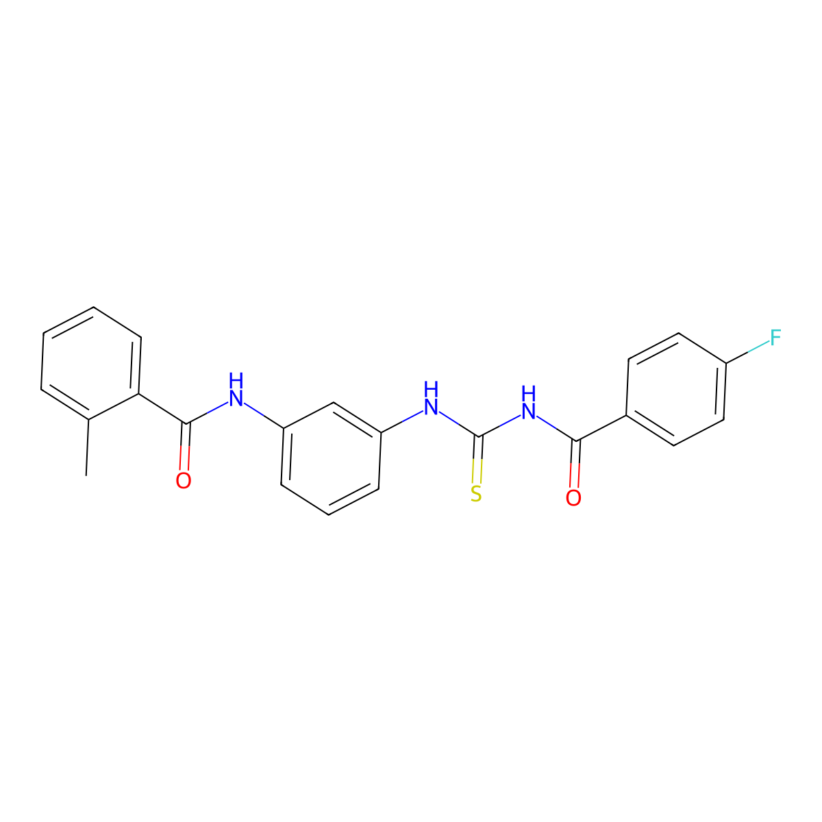 N-[3-({[(4-fluorophenyl)carbonyl]carbamothioyl}amino)phenyl]-2-methylbenzamide molecular structure, CAS 428458-96-2