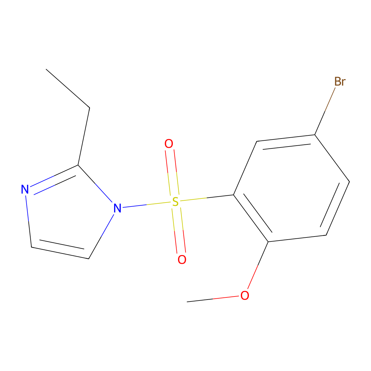 1-[(5-bromo-2-methoxyphenyl)sulfonyl]-2-ethyl-1H-imidazole molecular structure, CAS 428458-97-3