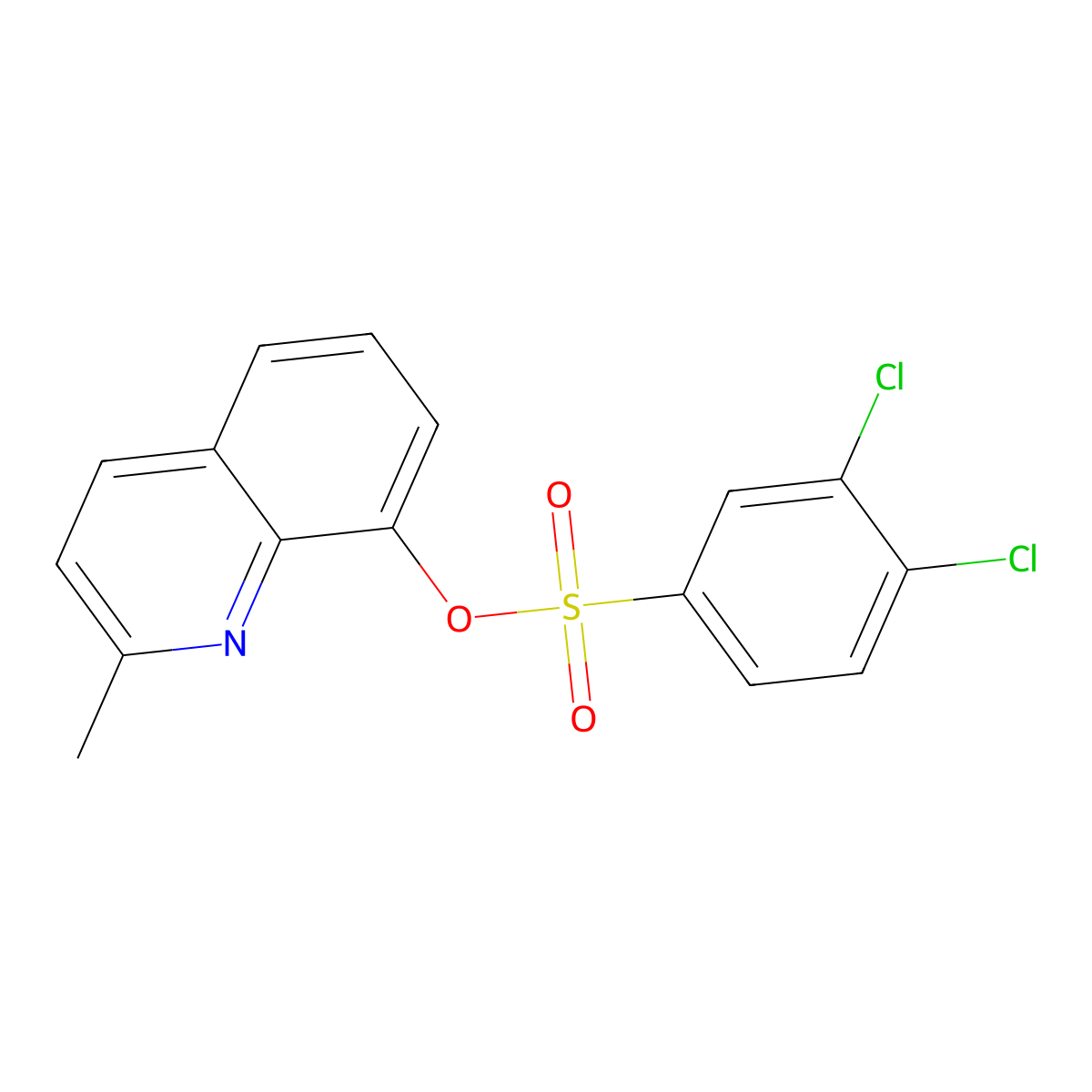 2-Methyl-8-quinolyl 3,4-dichlorobenzenesulfonate molecular structure, CAS 428459-01-2