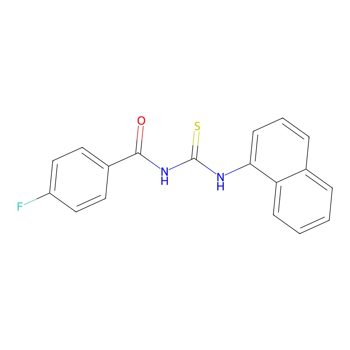 4-fluoro-N-(naphthalen-1-ylcarbamothioyl)benzamide molecular structure, CAS 428459-06-7
