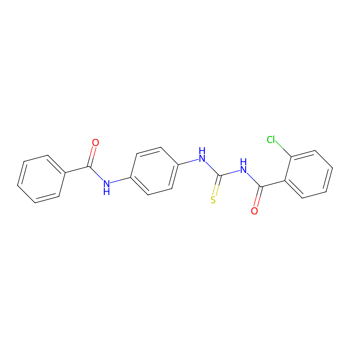 N-[(4-benzamidophenyl)carbamothioyl]-2-chlorobenzamide molecular structure, CAS 428459-08-9