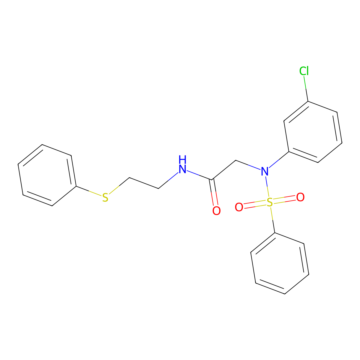 2-[N-(benzenesulfonyl)-3-chloroanilino]-N-(2-phenylsulfanylethyl)acetamide molecular structure, CAS 428459-15-8